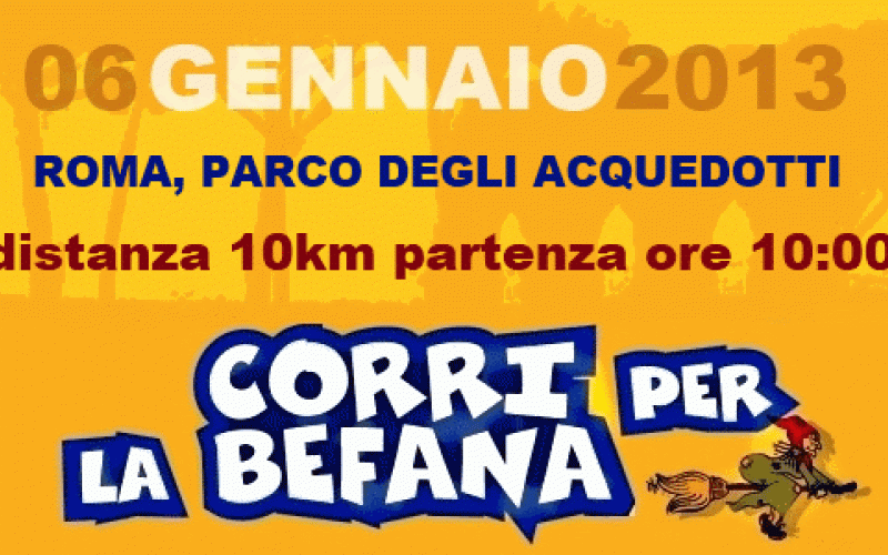 L’A.S.D. Roma Road Runners Club organizza la 21ª maratonina "Corri per la Befana"